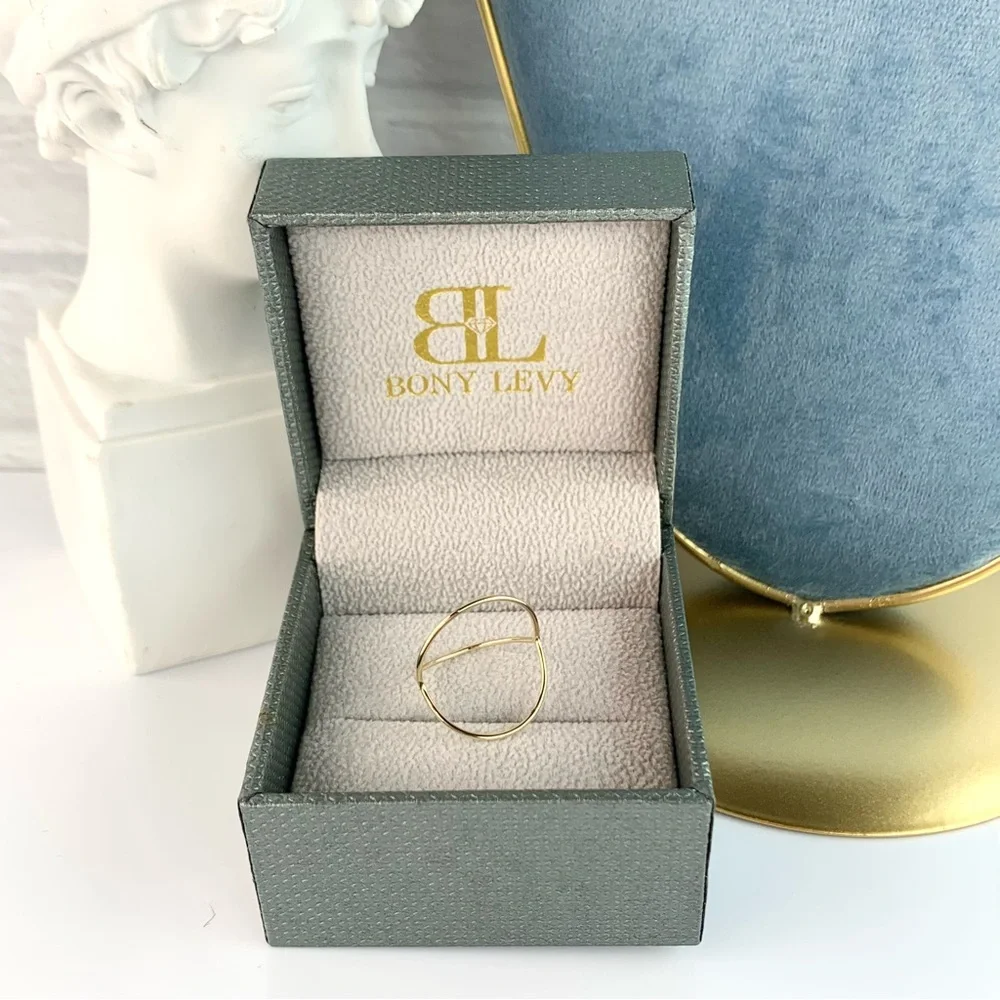 NEW! Bony Levy 14K Yellow Gold Open Circle Ring Size 6